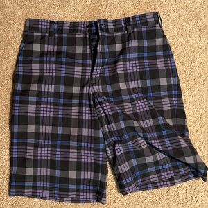 Nike Golf Shorts - Plaid Black and Blue Shorts